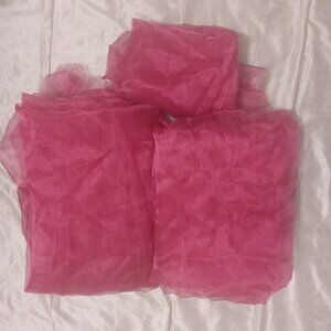3 pieces fuchsia sheer material